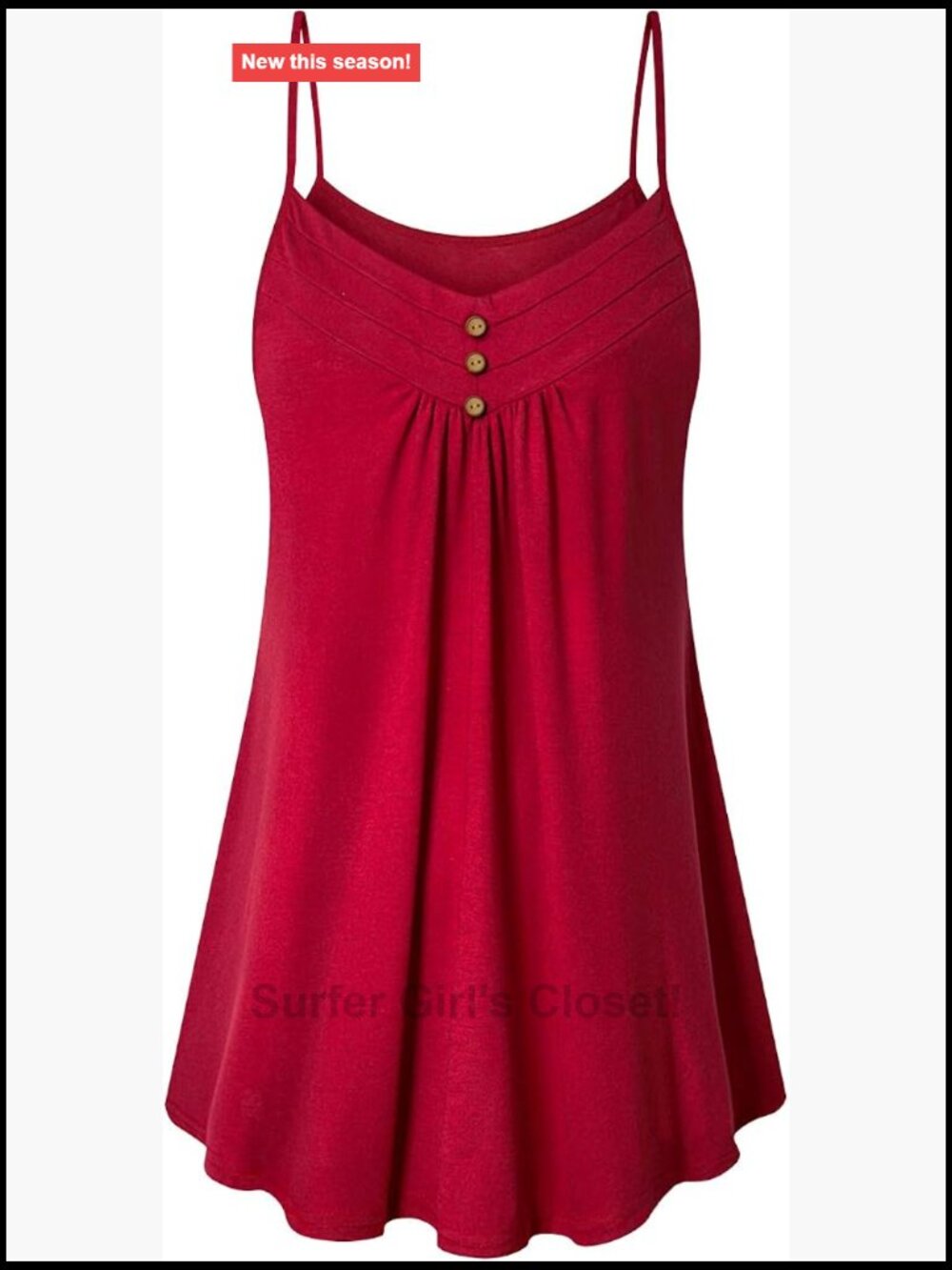 Women's Pleated V-Neck Spaghetti Strap Tank Top Long Tunic Sleeveless Summer